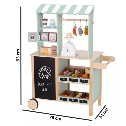 Óriás fa élelmiszer stand kiegészítőkkel