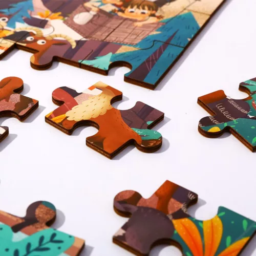 Alpesi állatok fa puzzle