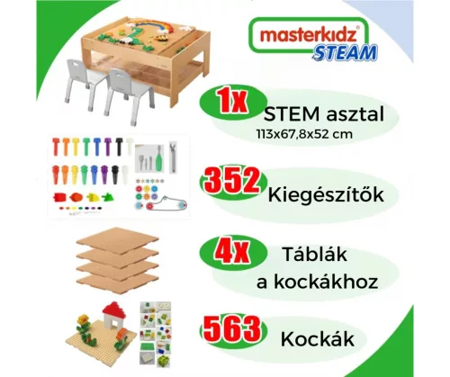 MASTERKIDZ STEM oktatóasztal kreatív kiegészítőkkel