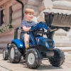 New Holland pedálos traktor markolóval és utánfutóval