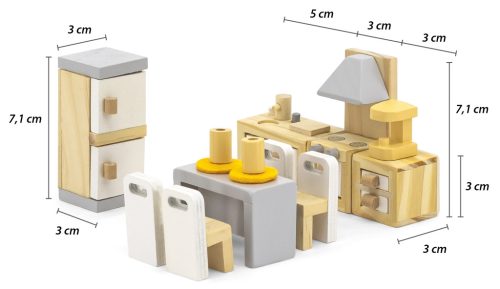 PolarB fa babaház konyha bútorszett