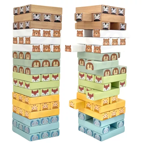 Állatos jenga torony
