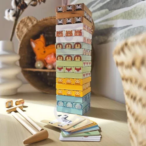 Állatos jenga torony