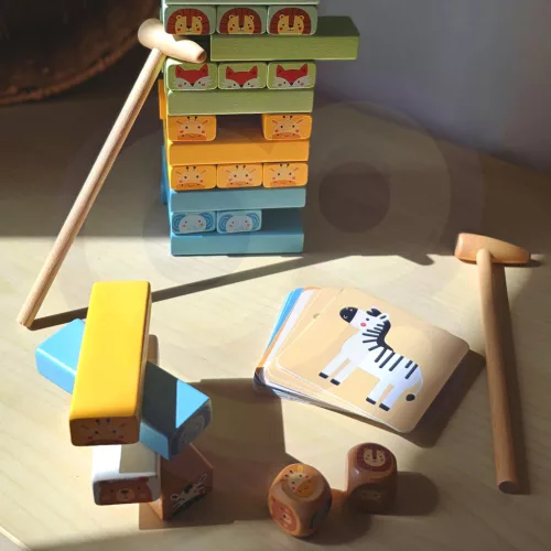 Állatos jenga torony