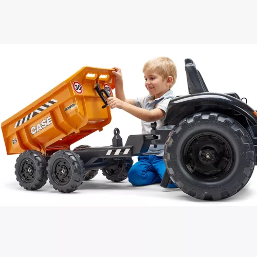 Pedálos traktor utánfutóval, markolóval és rakodóval