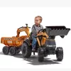 Pedálos traktor utánfutóval, markolóval és rakodóval