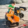 Pedálos traktor utánfutóval, markolóval és rakodóval