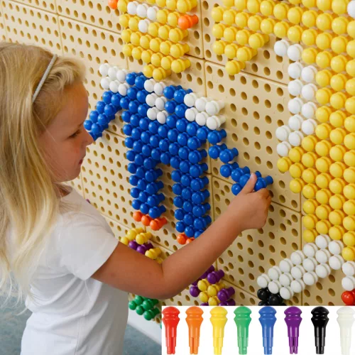 MASTERKIDZ színes kiegészítő szegek STEM falakhoz, 512 db, 8 szín