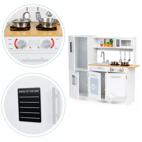 ECOTOYS fa játékkonyha kiegészítőkkel