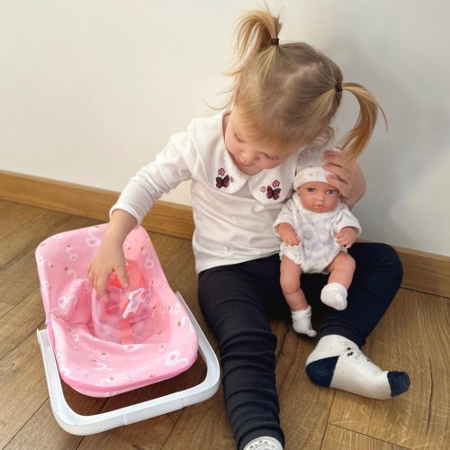 Játékbaba szett hordózóval és kiegészítőkkel