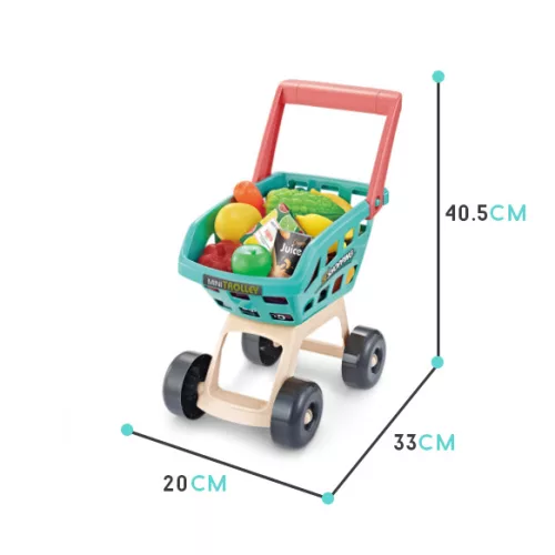 Szupermarket bevásárlókocsival és kiegészítőkkel