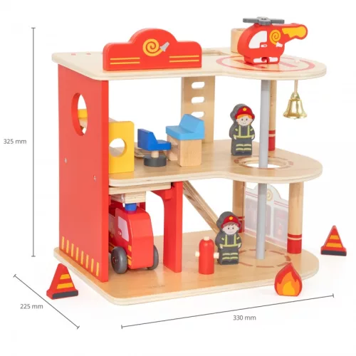 3 emeletes fa tűzoltó állomás kiegészítőkkel