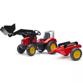   Red Supercharger pedálos traktor pótkocsival és első kanállal