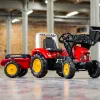 Red Supercharger pedálos traktor pótkocsival és első kanállal