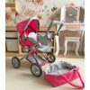 4 az 1-ben állítható rózsaszín babakocsi, kiegészítőkkel