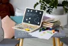 ECOTOYS fa rózsaszín mágneses laptop, telefonnal és kiegészítőkkel