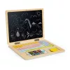 ECOTOYS fa kék mágneses laptop, telefonnal és kiegészítőkkel