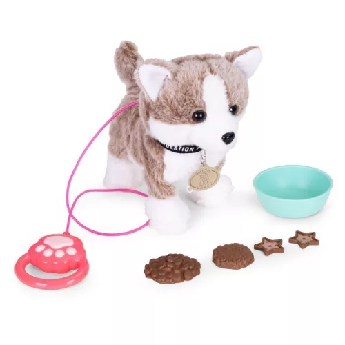 Interaktív husky pórázon - barna