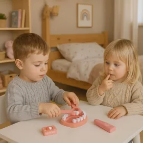 ECOTOYS fa orvosi táska, 24 darab kiegészítővel 